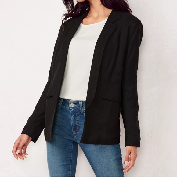 LC Lauren Conrad Relaxed Open-Front Blazer - Picture 1 of 1